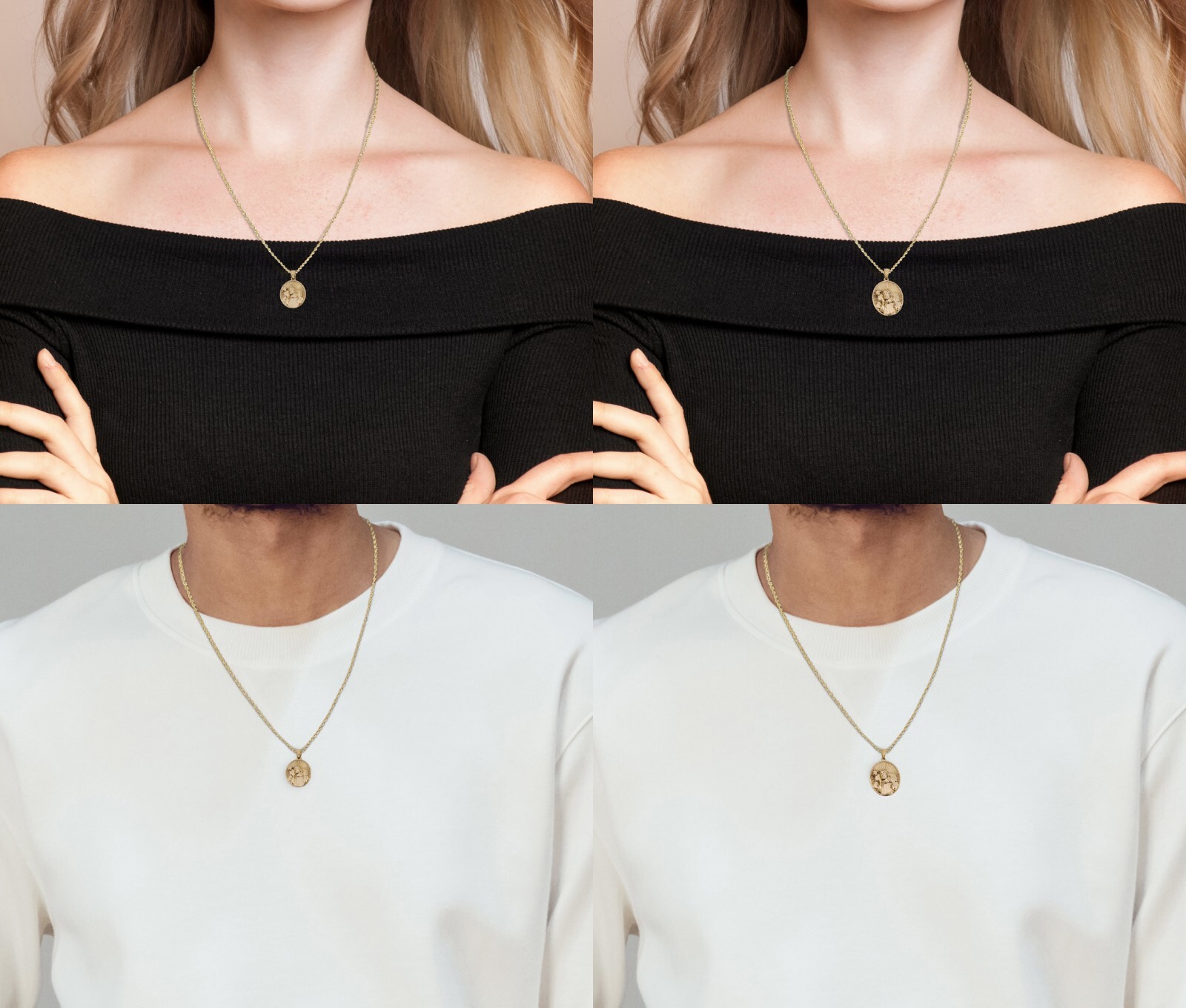 Solid 18K Yellow Gold Jesus Shepherd Pendant, Gold Lamb Of God Pendant