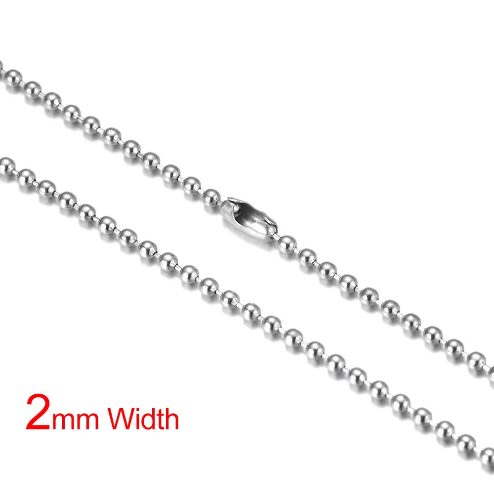 Stainless Steel Finished Chains Necklace Ball Chain with Findings Bundle Steel J