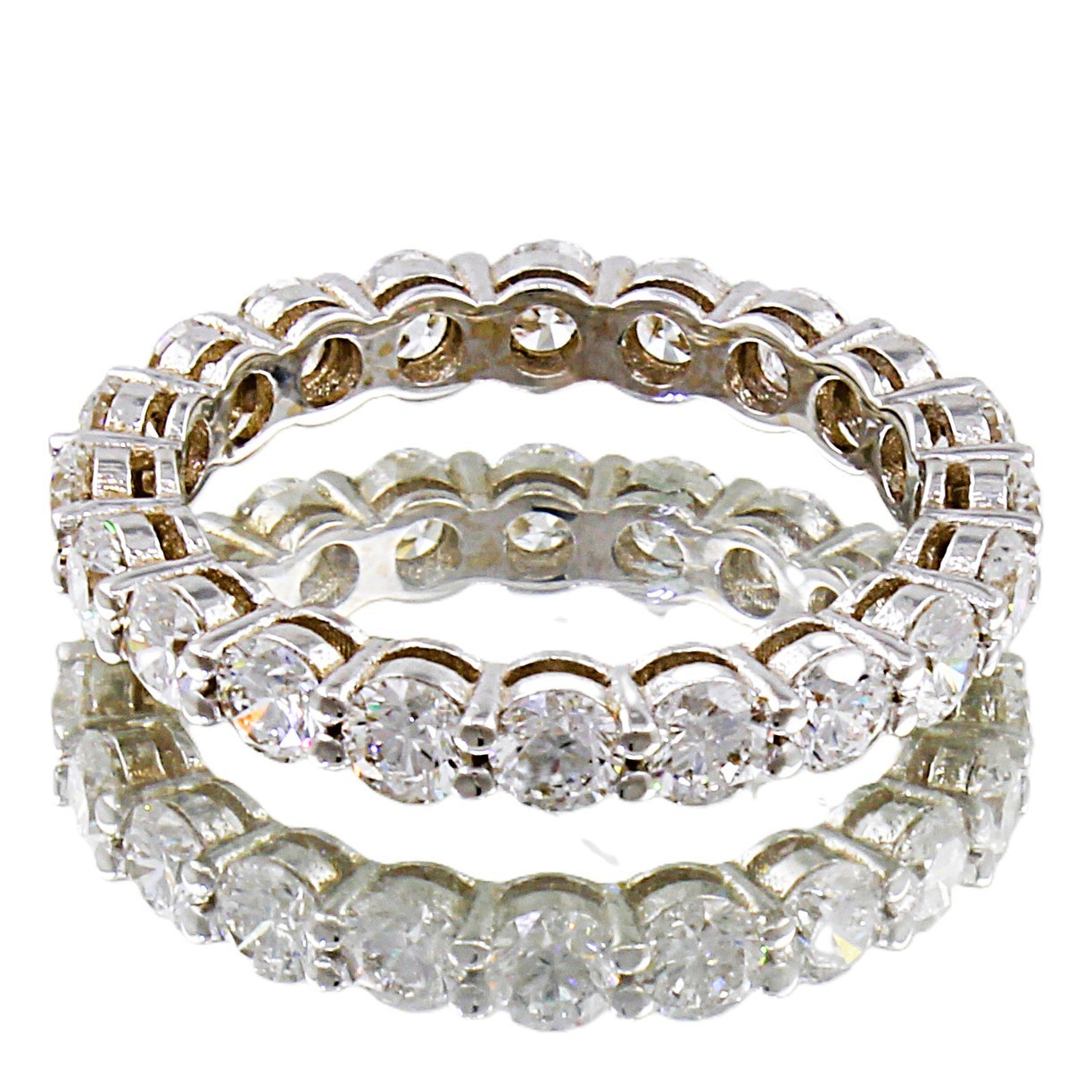 4.00 CT Round Shape Natural Diamond Eternity Band – 14K White Gold / AVG 0.20 ct