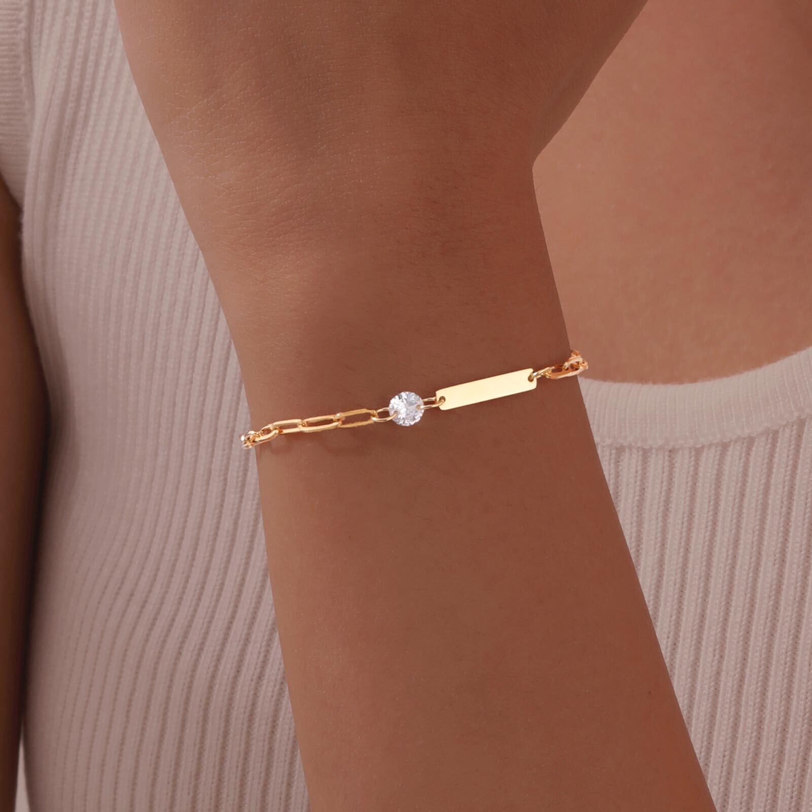 VNOX Personalized Birthstone Bracelet for Girl Women Birthday Christmas Gift