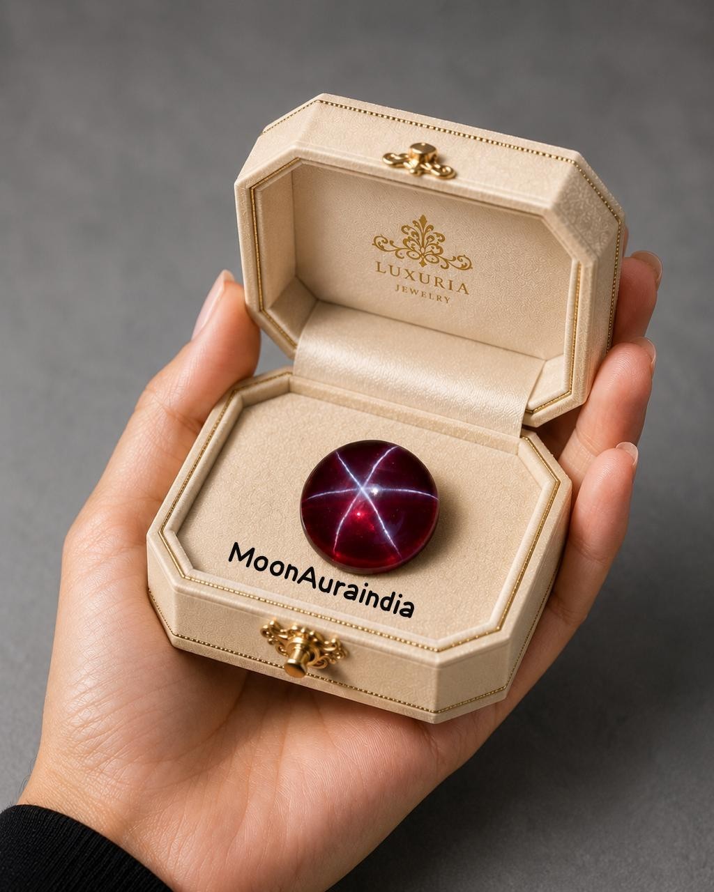 16Ct Natural Star Ruby Round Cabochon cut Certified Star Ruby Gemstone Jewelry