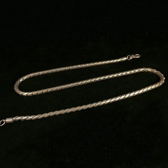 Ethnic Style Handmade Old Silversmith Nepalese Tibetan Silver Necklace