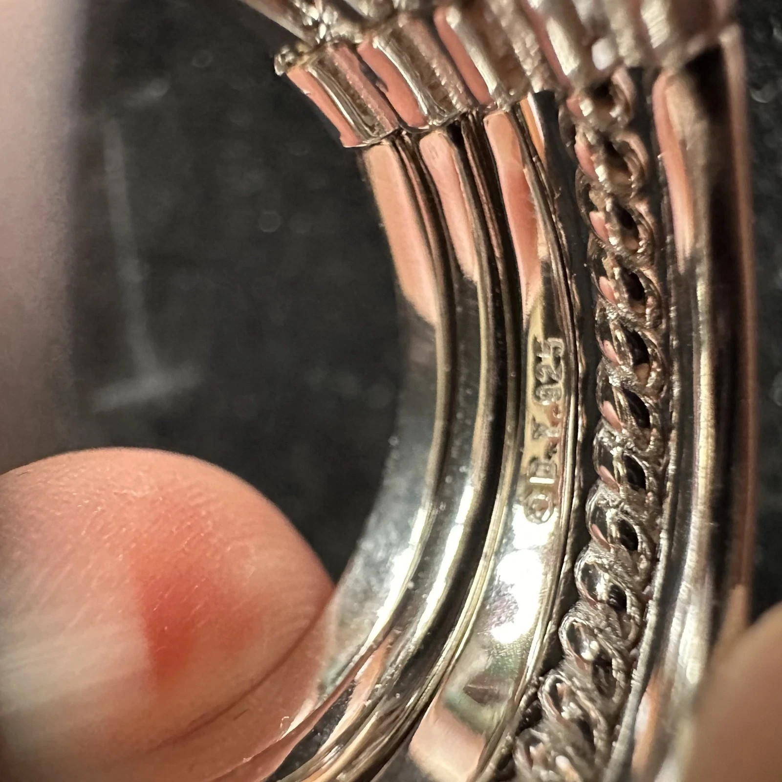 925 Sterling Silver 18K Gold Plated Blue Topaz Cable Stack Ring David Yurman