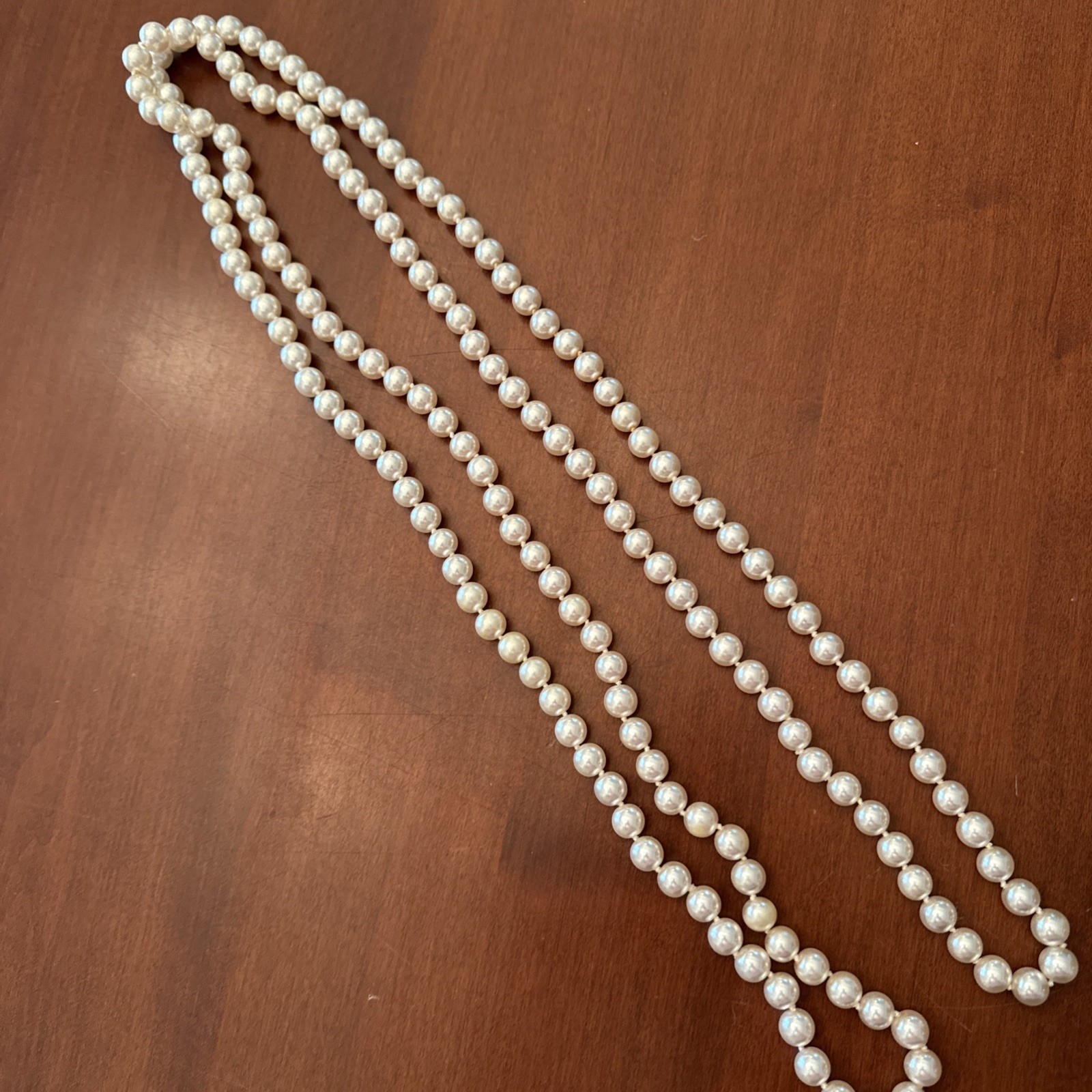 Vintage Pearl Classic Endless Extra Long 68” Layering Hand Knotted Necklace 341
