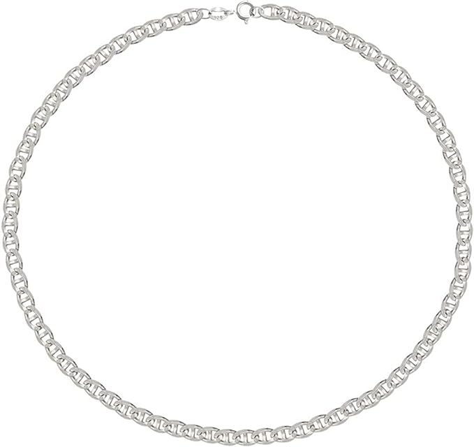 2MM Solid 925 Sterling Silver Italian DIAMOND CUT Flat Mariner Anklet 9″ or 10″