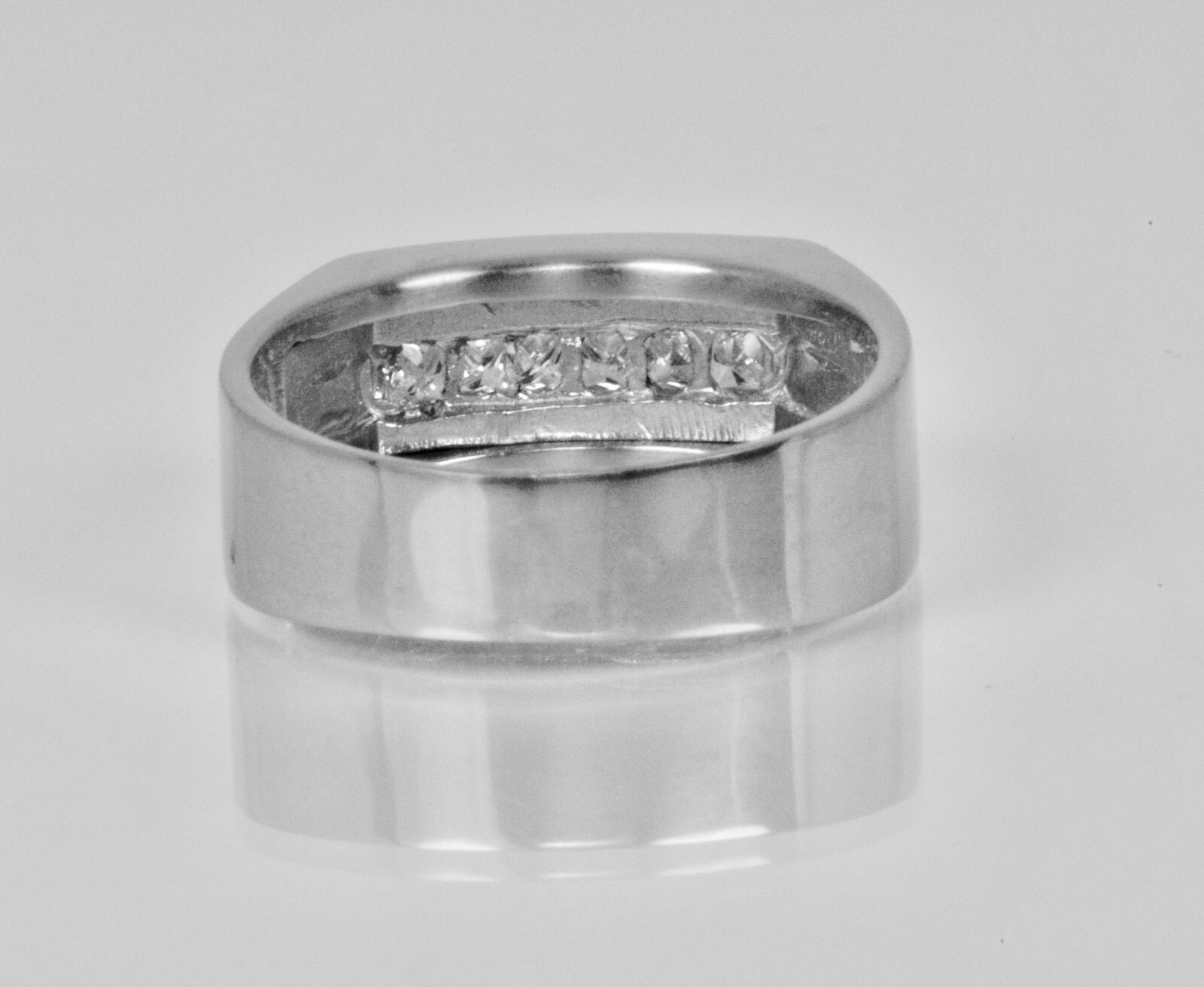 .50ctw Princess Cut Diamond Cluster Set Men’s Band Ring 14K White Gold Lot 4