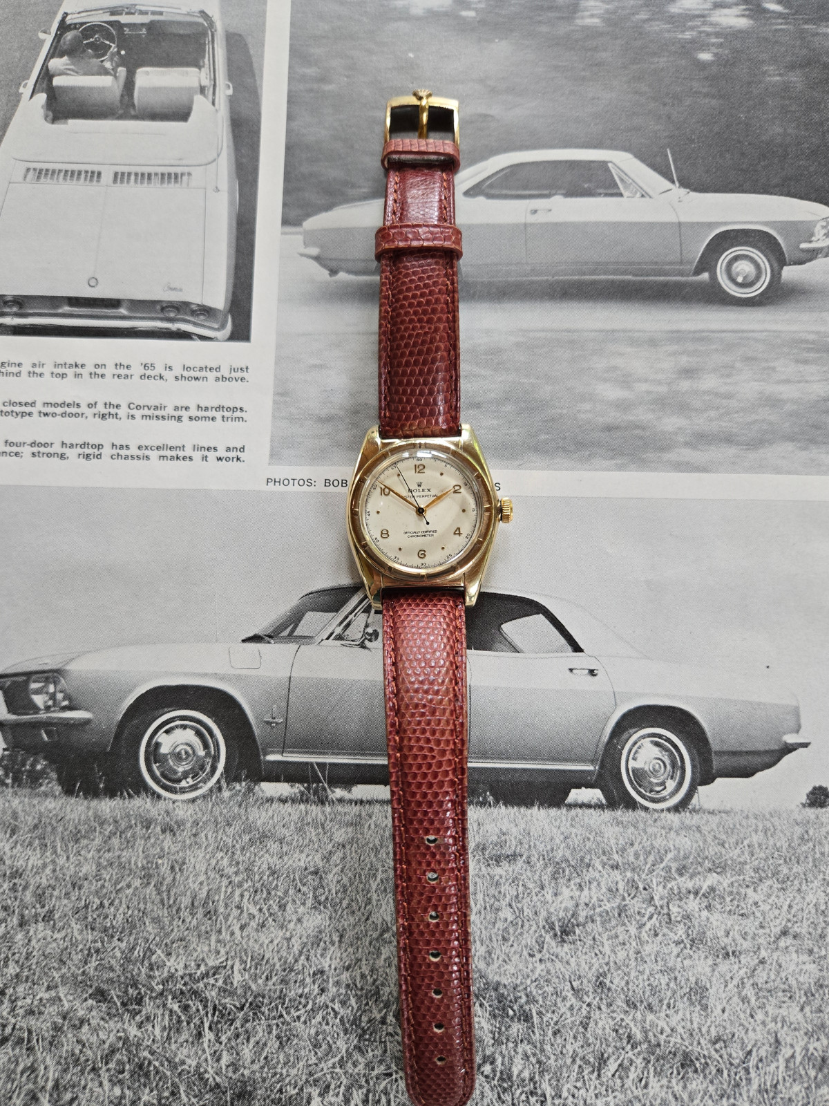 Rare Solid 10K Rolex 5015 Oyster Perpetual Bubbleback from 1948, Serviced