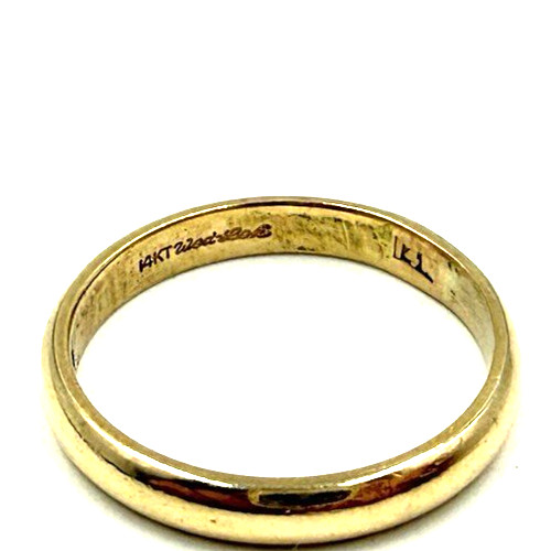 Ladies 14k Yellow Gold Plain Smooth Wedding Band Sz 6 Engagement Ring 2.3g Solid