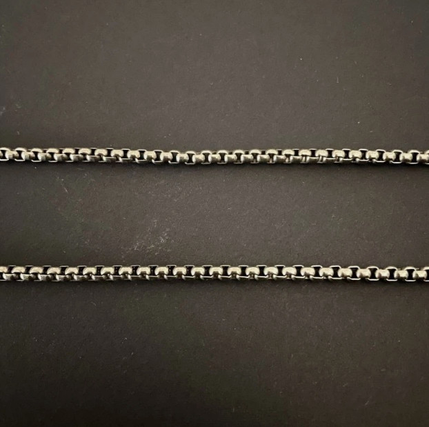 2.5mm Wide Pure Titanium Necklace Square Box Chain Anti Allergic Unisex Gift