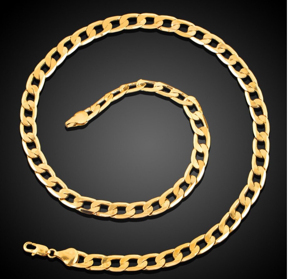 BUY 1 GET 1 FREE 18K Gold Filled 16″-32″ 5mm Cuban Curb Link Chain Necklace E70G