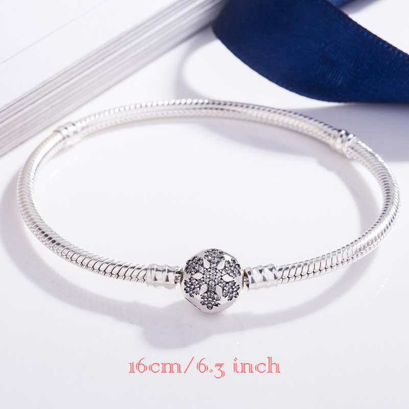 Winter Snow S925 Silver Bracelet Chain Bangle For European silver Charms Beads