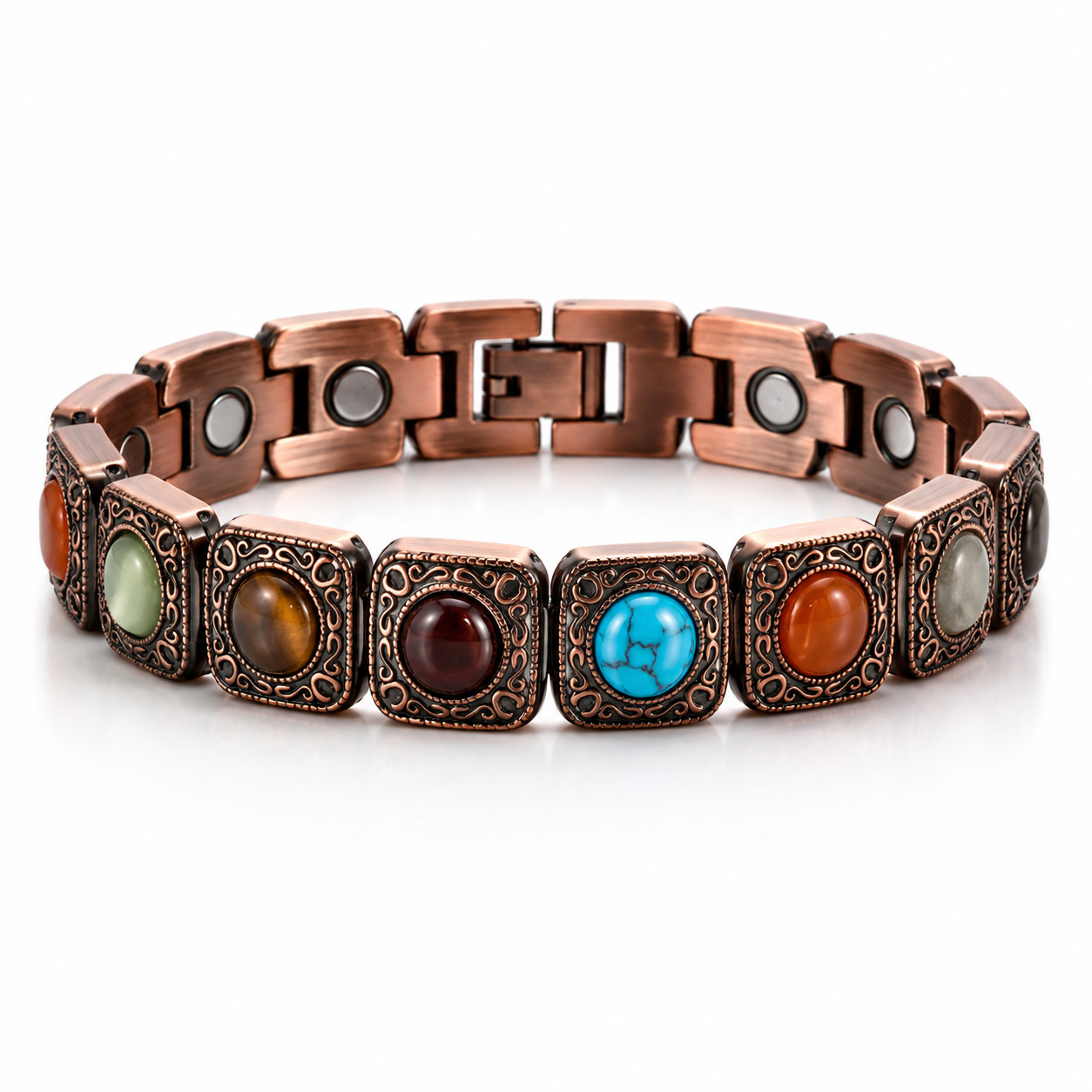 99.99% Pure Copper Magnetic Bracelet for Adult, Anti-Oxidation Scratch Resistant