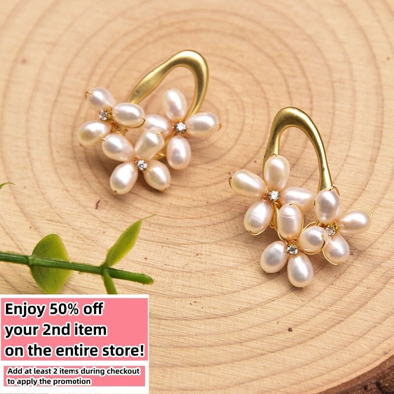 Natural Freshwater Pearl Earrings Bohemian Baroque Charm Dangle Drop 925 Silver