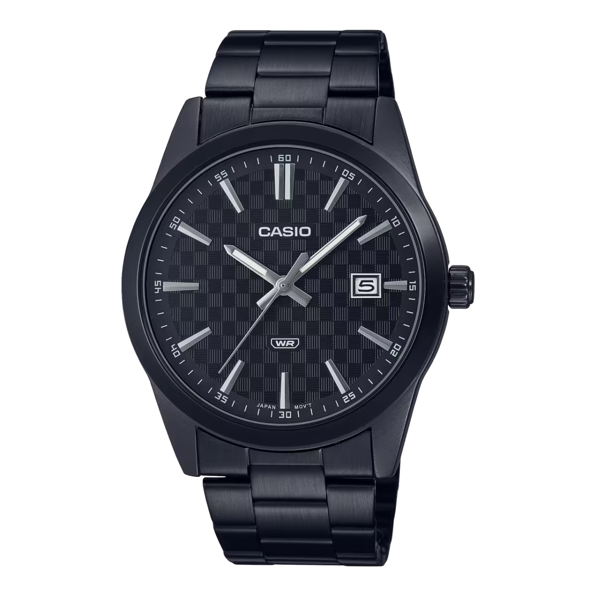 Casio MTPVD03B-1A, 41MM Case, Black Ion Plated Bracelet Band, Date