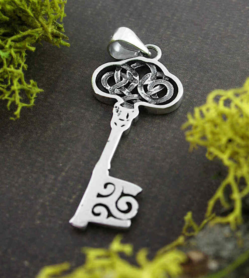 Celtic Knot Key Triskelion Pendant ONLY No CHAIN Antique Vintage Style