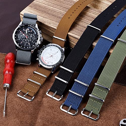 Premium Military Ballistic Ribbed Nylon Watch Straps 18mm 19mm 18MM blonde