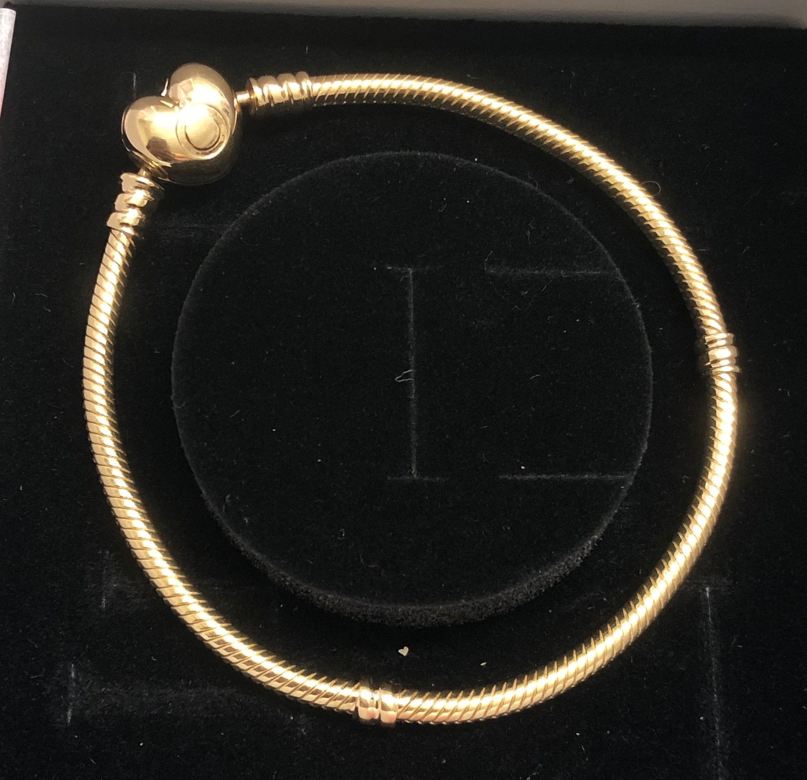 NEW💕 Pandora Moments 14K Solid Gold Heart Clasp Bracelet 559522C00 7.9″/20cm