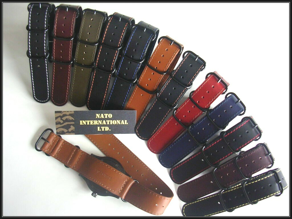 NATO ® UTC Shell Oily leather Pilot watch band RAF strap G10 Military IW SUISSE