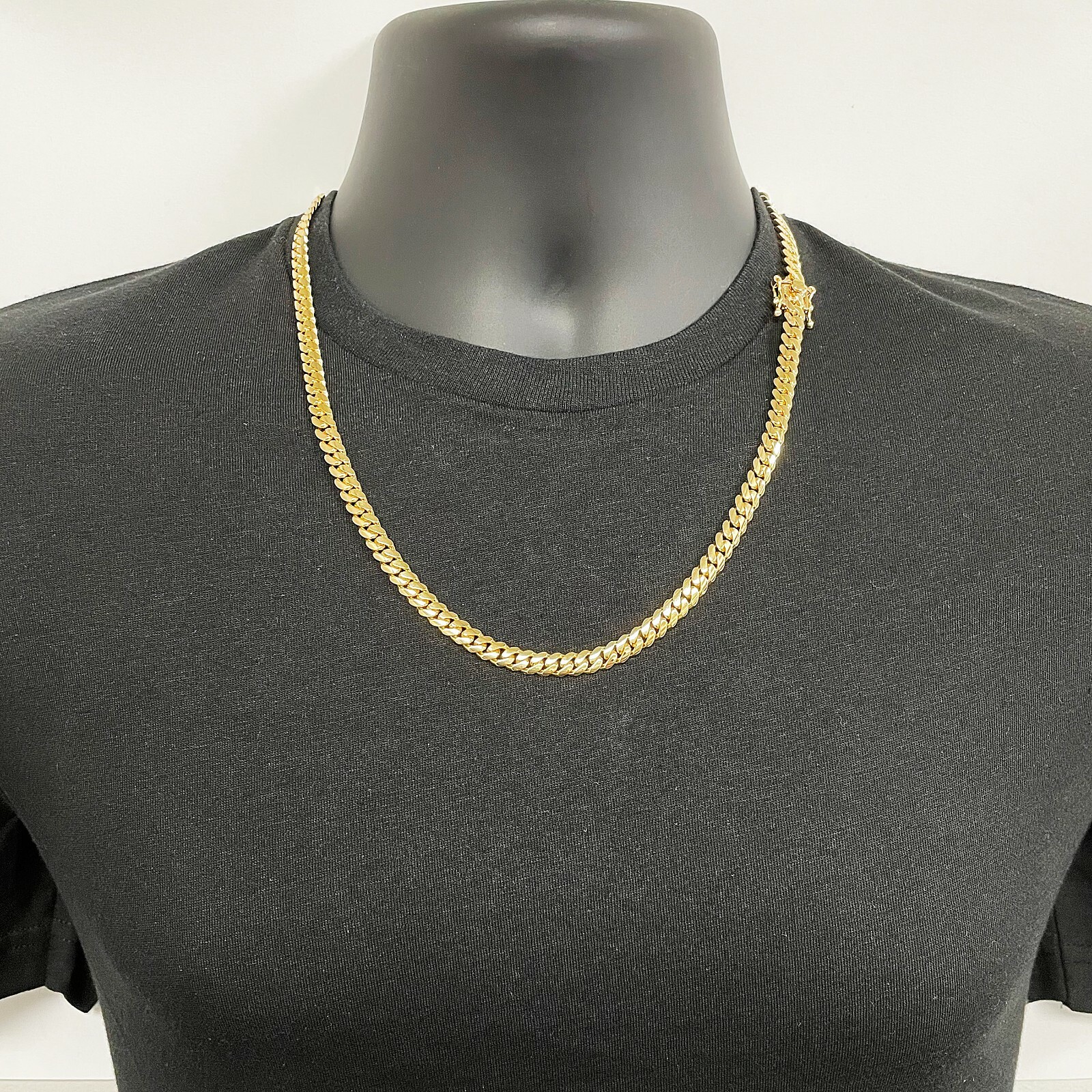 14k Yellow Gold Solid Miami Cuban Link Chain Necklace 24″ 6.5mm 72 grams