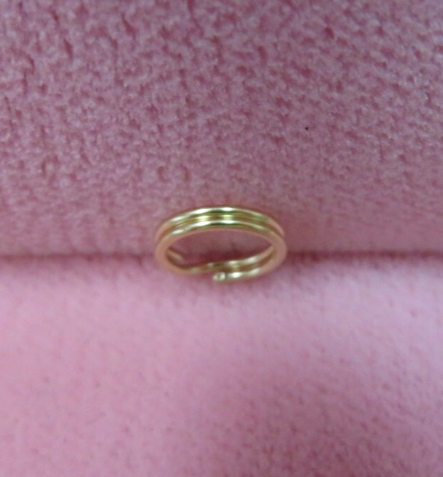 14k Yellow Gold Split Ring Jump Ring Clasp Charm Attacher 14K Solid Gold 8mm OD