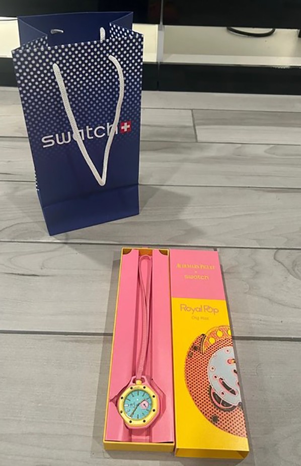 Royal Pop Otg Roz Watch Box Pink Audemars Piguet x Swatch with Box