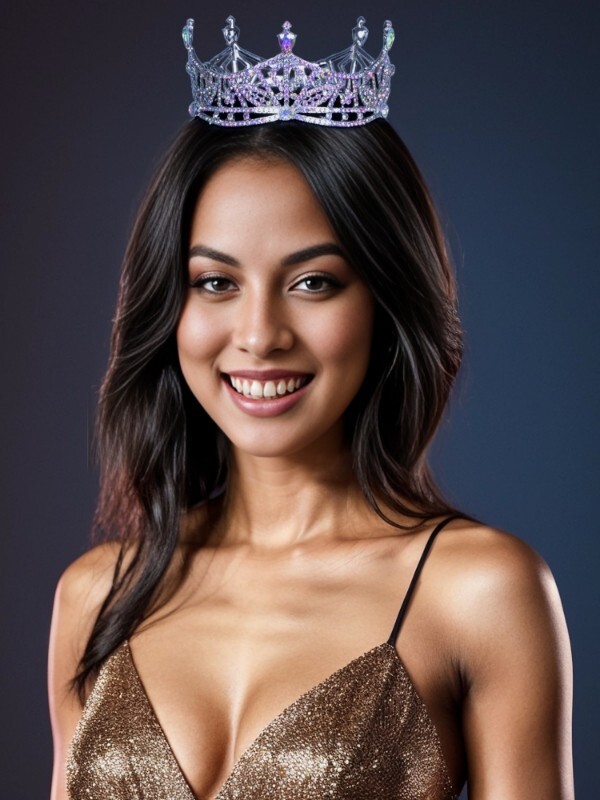 Miss America Crown Clear Austrian Rhinestone Hair Tiara Pageant T1299A White AB