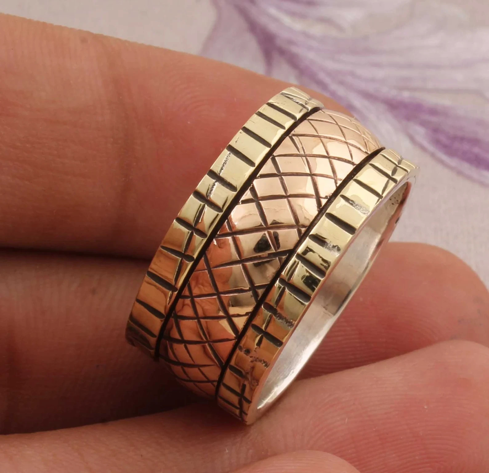 Solid Pure Copper Brass Minimalist Healing Ring, Handmade, Unisex, Thumb Ring