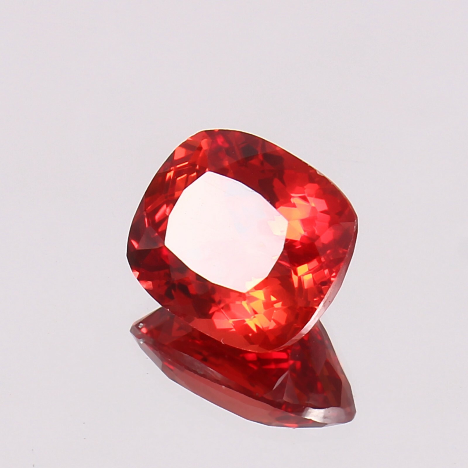 Terrefic Natural Ceylon Padparadscha Sapphire Loose Cushion Gemstone Cut 12x10MM
