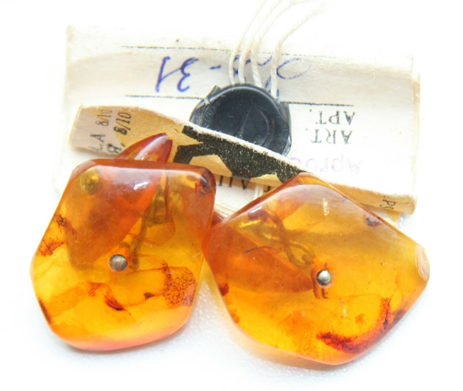 Vintage Amber Baltic Honey Cognac Cufflinks 5.3 gram 波羅的海琥珀