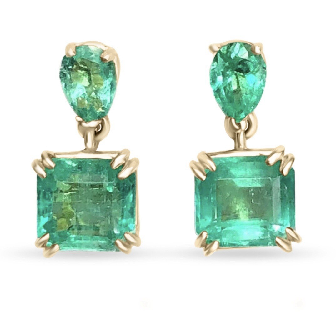 Certified Natural Zambia Emerald Earring is 14k Emerald Earrings