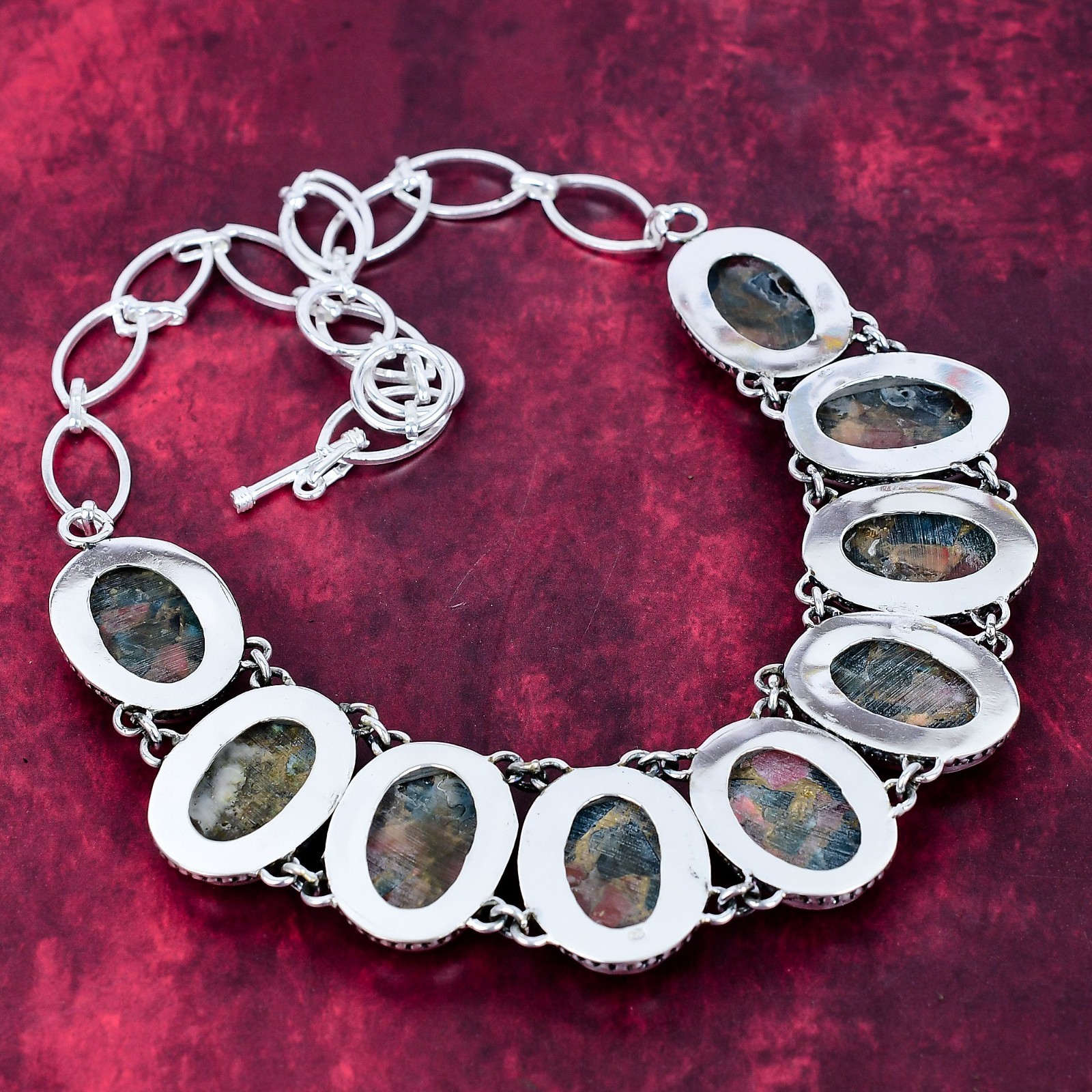 Copper Multi Tourmaline Gemstone Handmade 925 Sterling Silver Necklace Jewelry