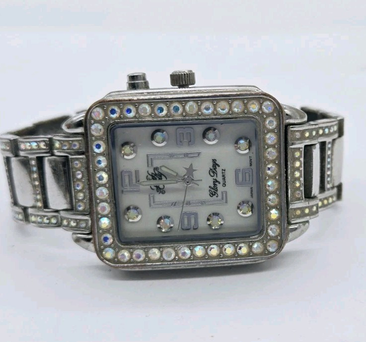 Kirk’s Folly Glory Days Watch 30th Edition Silver Rhinestones Light New Battery
