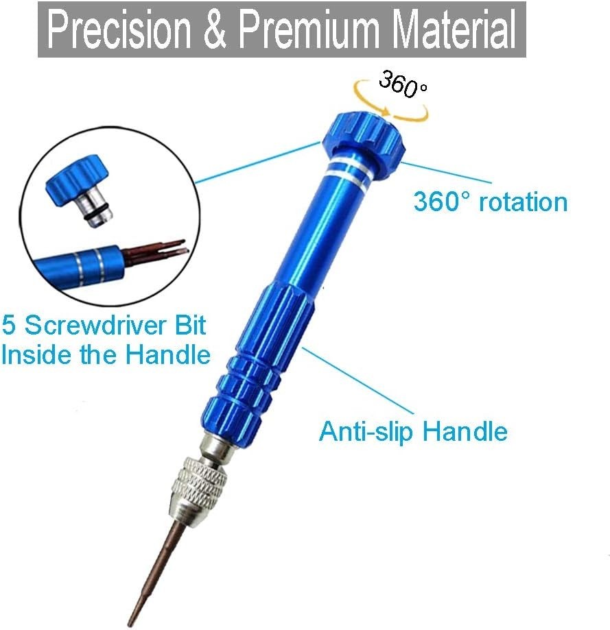 Eyeglass Repair Kit, 5-in-1 Multifunctional Precision Screwdriver Set torxT5~…