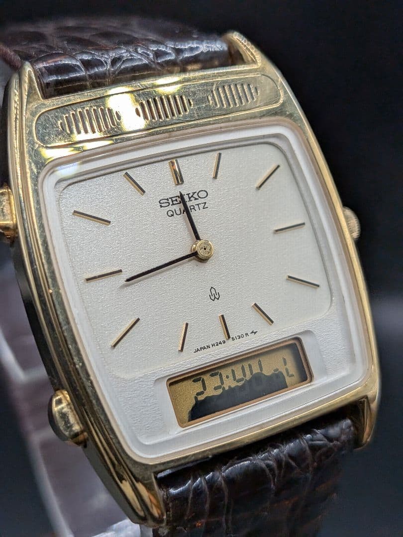Excellent condition Rare SEIKO hybrid H249 5100 battery and gasket replaced