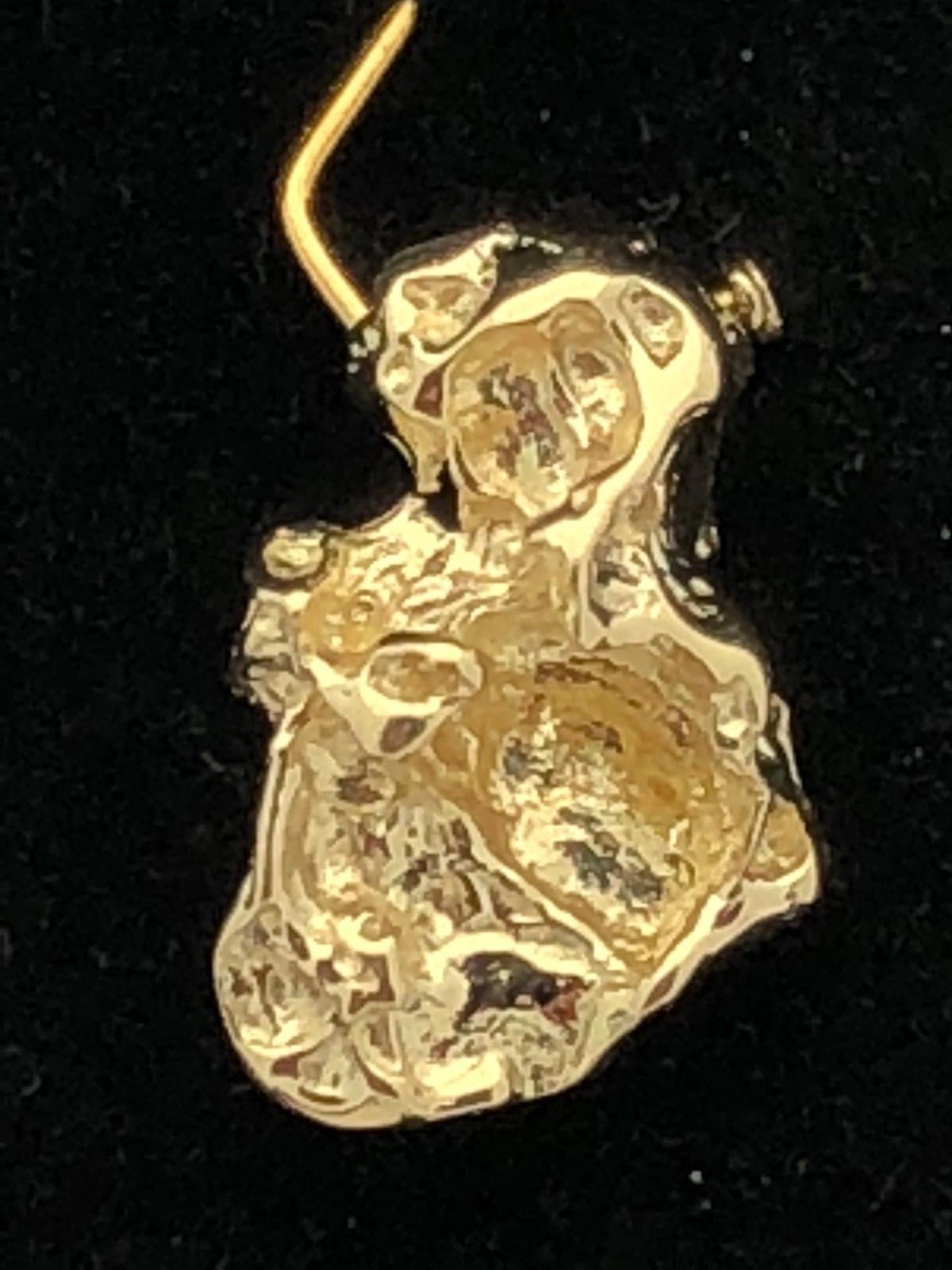 14k Yellow Gold Solid Small Free Form Nugget Charm Pendant 1.1 grams