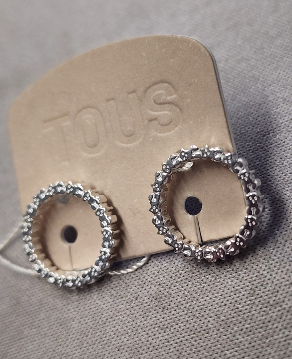 Tous Medium Silver Straight Disc Earrings 15mm Sterling Silver