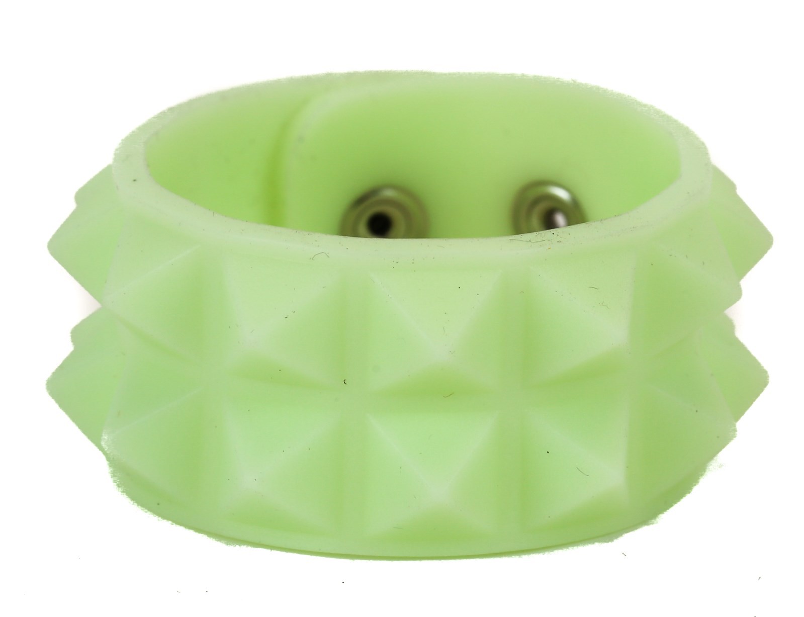 Silicone Rubber Two Row Stud Bracelet Glow In The Dark Punk Goth 6 Color