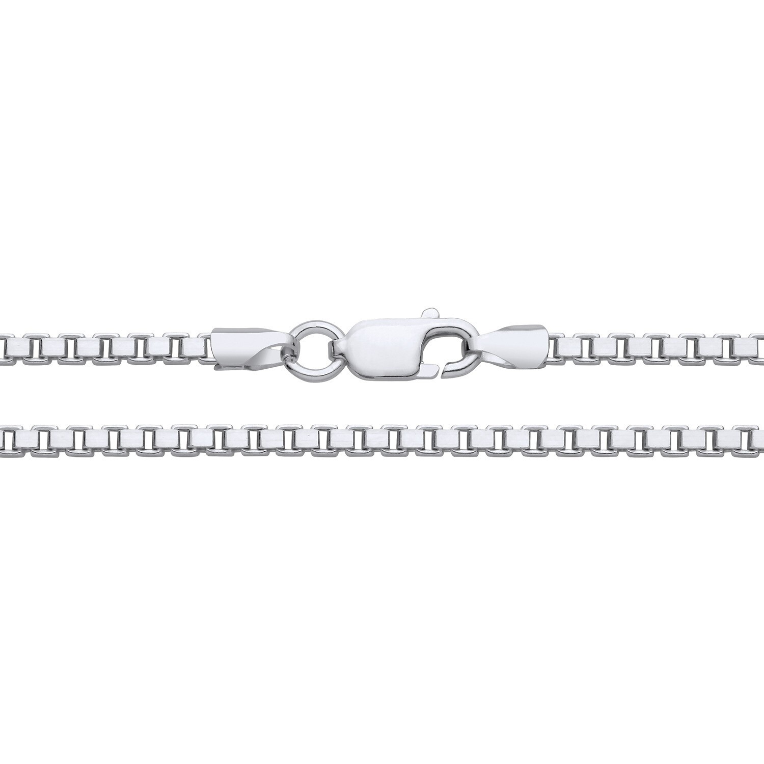 Sterling Silver 2.3mm Box Chain Necklace 16 18 20 22 24″ – Solid 925 Silver