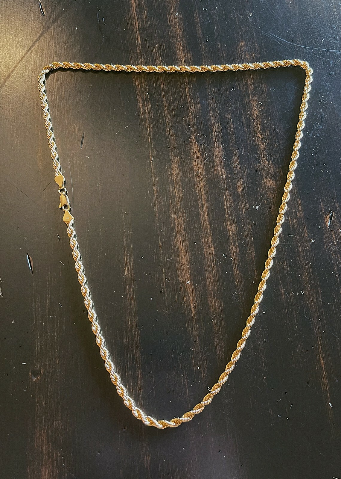 Men’s 14k Gold Stamped Rope Chain 24 Inches ” 4mm Wide Plated Necklace