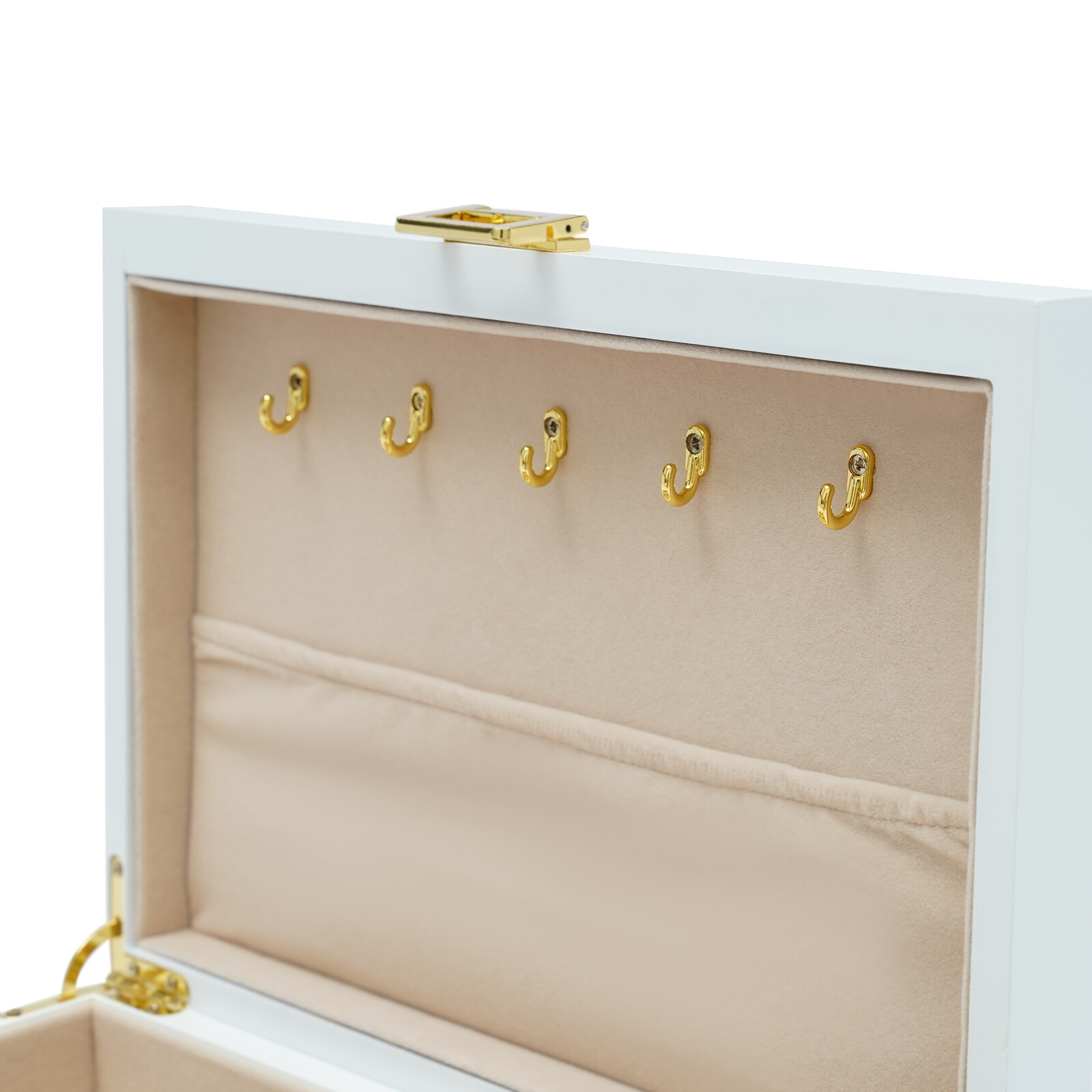 Jewelry Storage Box W/ Safe Lock 3 Layers Large Capacity Organizer with 2 Drawer