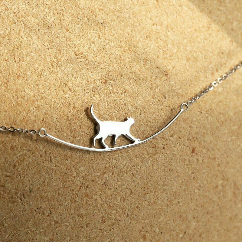 CAT PET KITTEN ANIMAL pendant 18″ 20″ 925 Sterling Silver Necklace women female