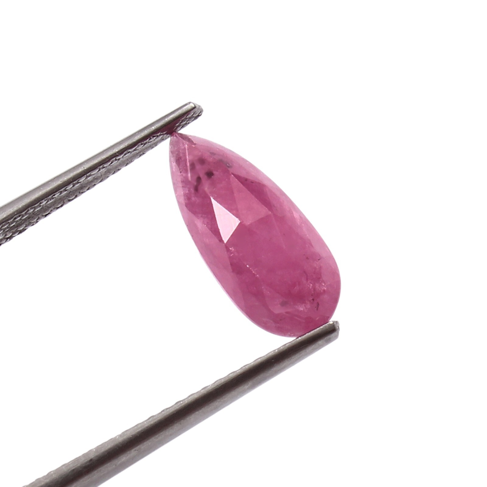 3.40 CT Natural CERTIFIED Ruby Glassfilled Loose Pear Flatback Rose Cut Gemstone