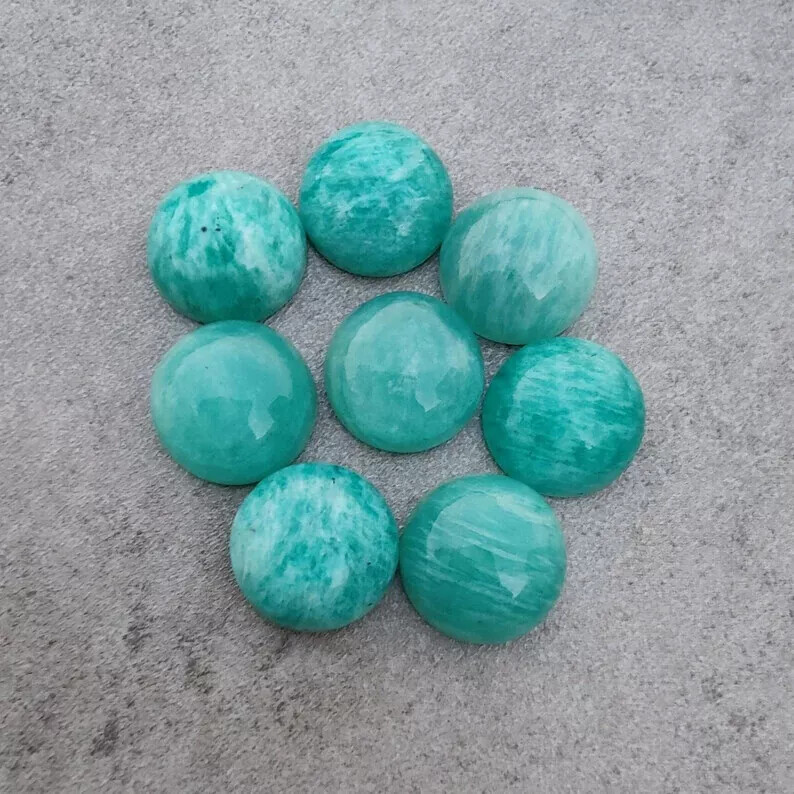 [WHOLESALE] NATURAL AMAZONITE CABOCHON ROUND SHAPE LOOSE GEMSTONE