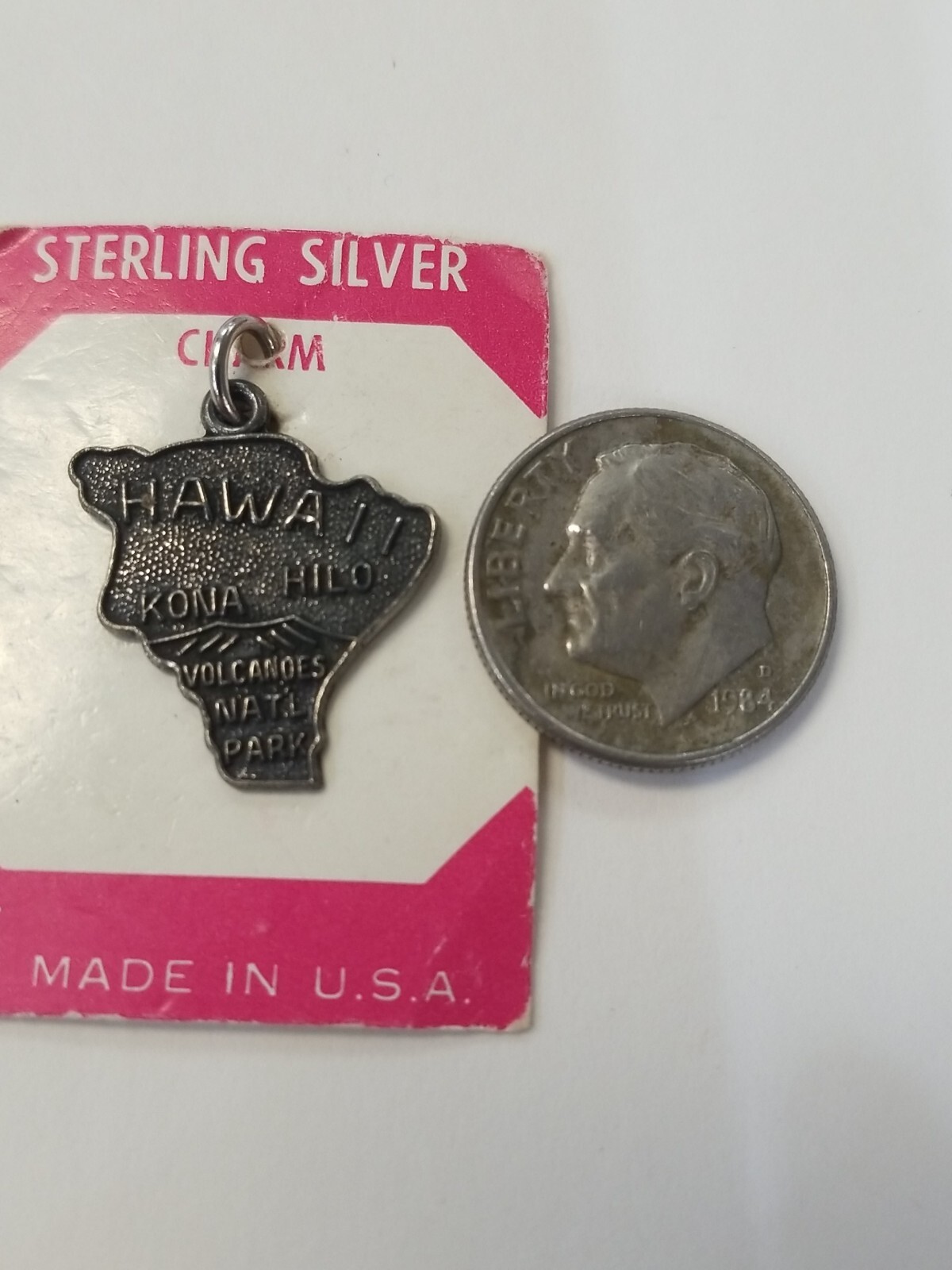 Vintage Sterling Silver State Map Charm, SELECT From 16 different States NOS
