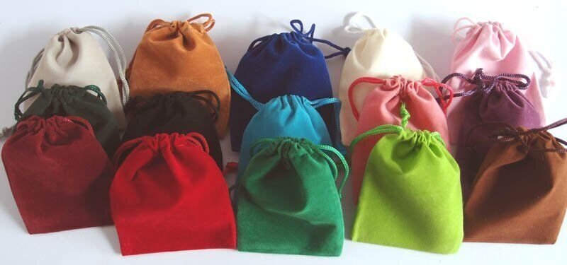 Novel Box Velour Drawstring Pouch Jewelry Bag, Gem Bag Wedding Gift Bag – 25Pack