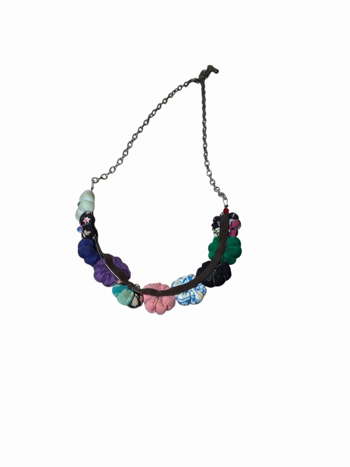 LUA CHEA Fiber Art Fabric Statement Necklace 18″