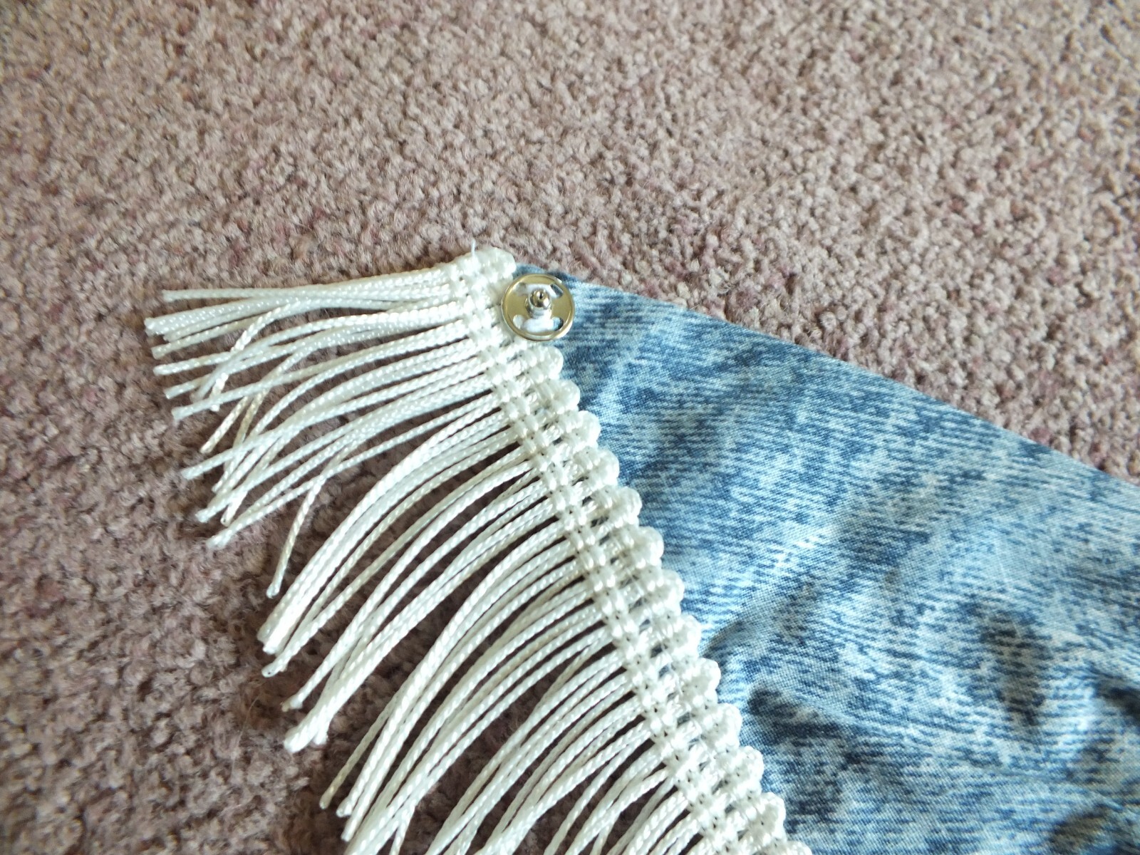 Upcycled Repurposed Cotton Scarf to Necklace Choker White Fringe Western Look