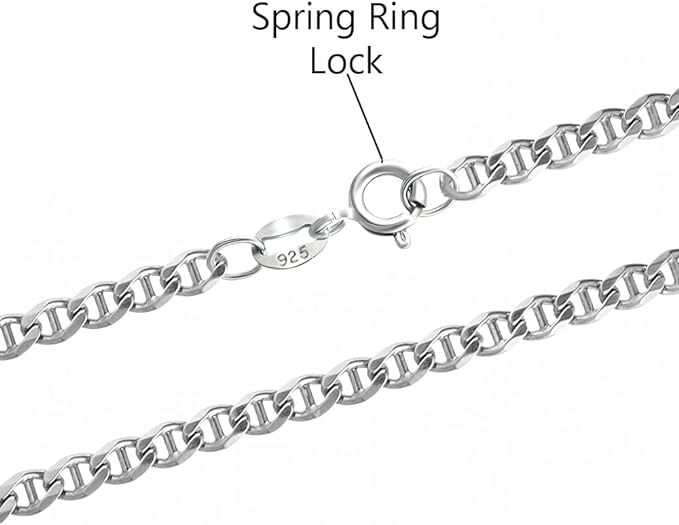 2MM Solid 925 Sterling Silver Italian DIAMOND CUT Flat Mariner Anklet 9″ or 10″