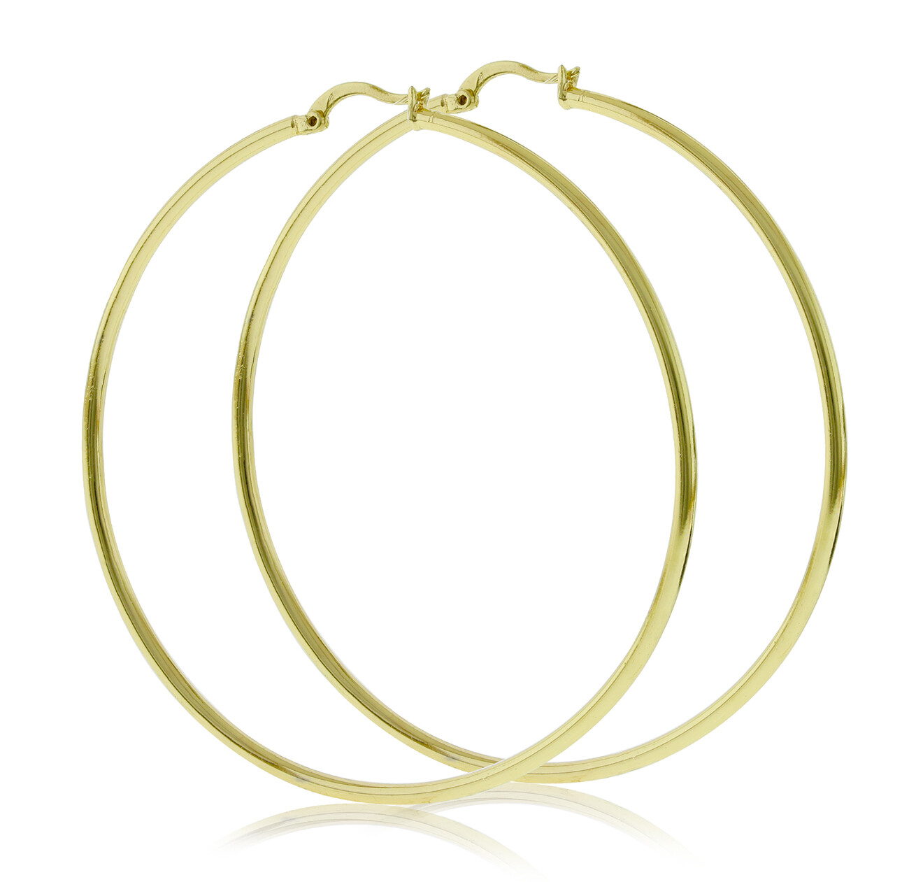 Real 14K Gold Filled Extra Large Round Skinny Hoop Click Top Earrings 30-80mm