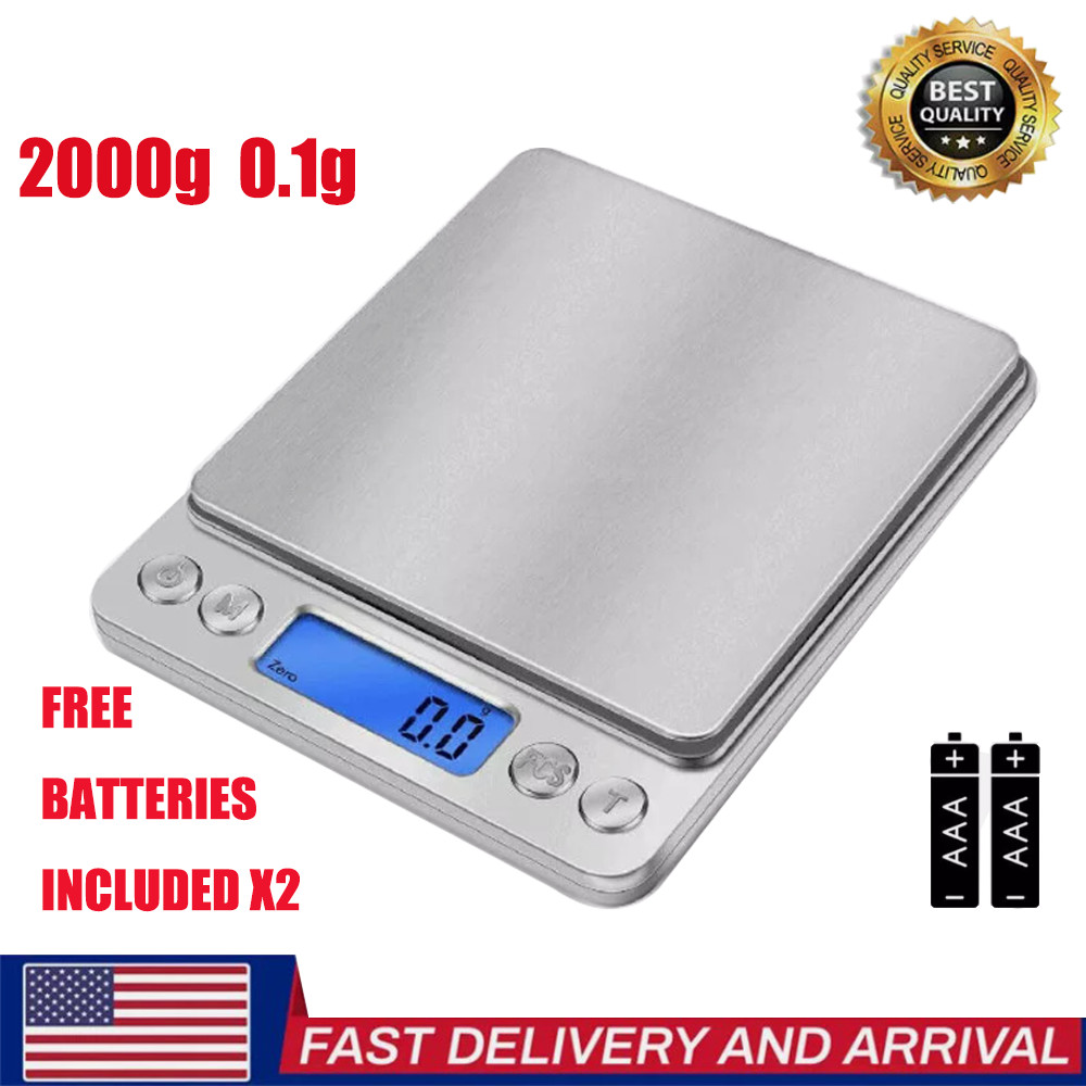Digital Weight Scale 2000g x 0.1g Mini Size for Kitchen Jewelry Grain Food